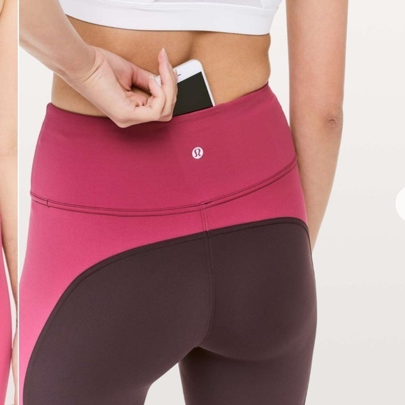 Lululemon Wake & Train 22” Crop Tight Black Satin Star Ruby - Picture 3 of 12